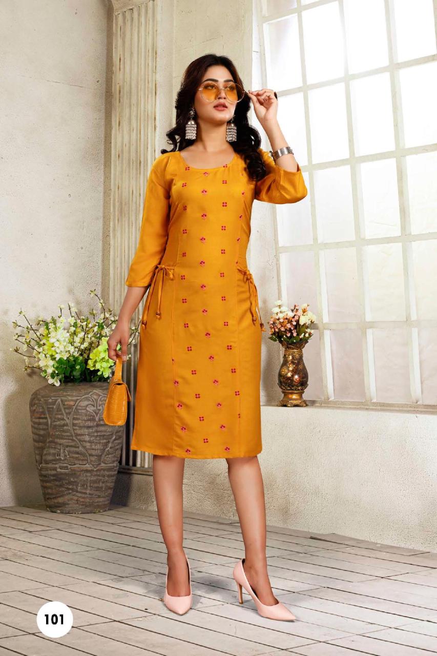 Light 2 Fancy Ethnic Wear Rayon Designer Latest Kurti Collection